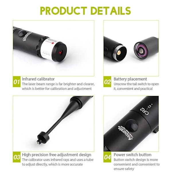 [RM]Bore Sighter Kit with Carrying Case Adjustable Universal Hunting Tools Lightweight Durable Boresight