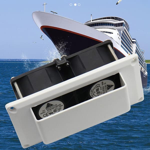 [RM] til DC 12V Emhætte Udsugningsventilator til Campingvogn Trailer Universal RV Interiør Luft Hvid .. Hvid White High power