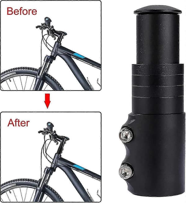 [RM] Cykel aluminiumlegering justerbar styrgaffel hovedrør (sort)