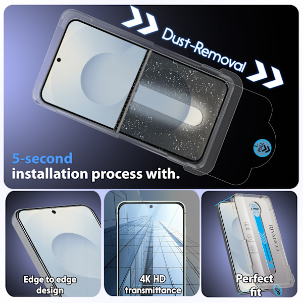 2-pack Samsung Galaxy S25 skärmskydd - härdat glas | [Automatisk installation] – bubbelfritt