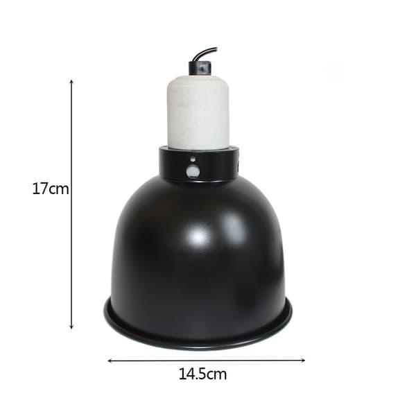 [RM] 5.5-inch Reptile Box Lamp with Heating Function, UVB Lamp with Black Lampshade, 1.8-meter Cord with Switch, Multifunctional Clips Black