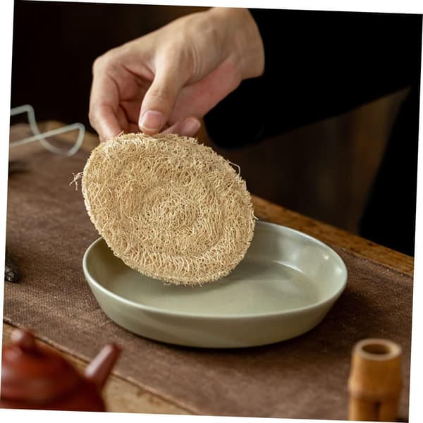 [RM]Holdbare Luffa Coasters Isolerede Kopmåtter Skridsikre Coasters til Køkken