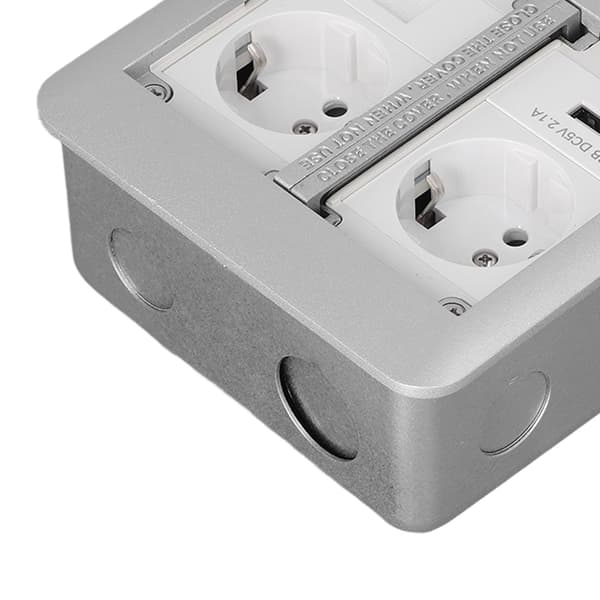 [RM]Multifunctional 2-Gang Socket, Flame Retardant, Waterproof, Recessed Socket