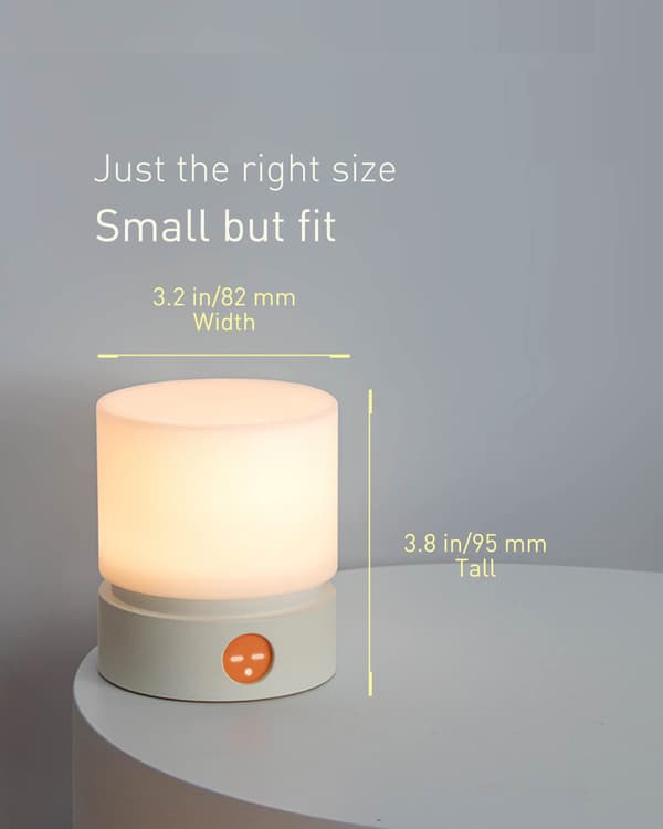 [RM]Night Light with Timer, Small Bedside Lamp, LED Children's Night Light, White, Dimmable, Battery, Rechargeable [Energy Class G]