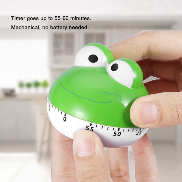 [RM]Green Frog Kitchen Timer Cute Manual Animal Shape Cooking Timer for Accurate Timing