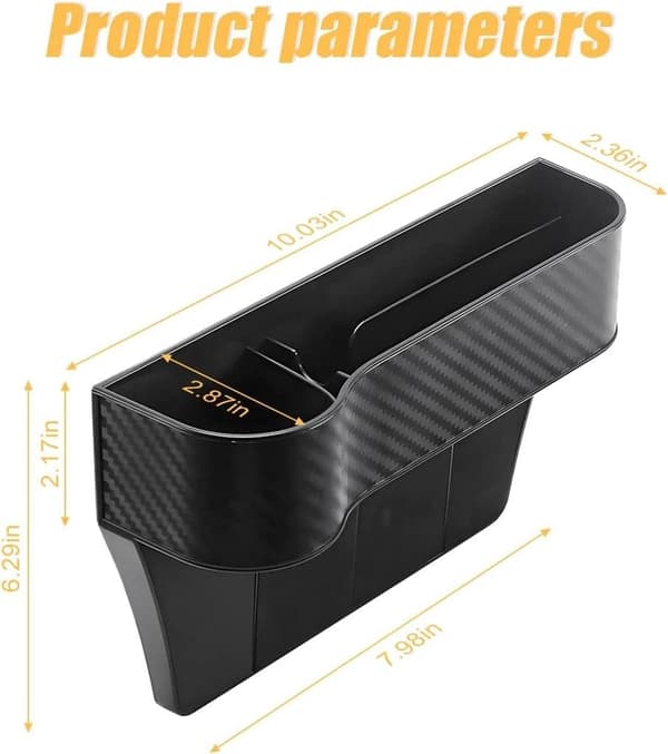 [RM]Car Seat Organizer, 2-pack Console Side Pockets, Multifunctional Storage Box with Cup Holder, Car Accessories (Black)