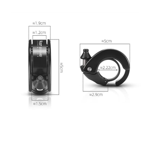 [RM] Conch Style Hidden Bicycle Bell - Høj og klar lyd sort Black 35