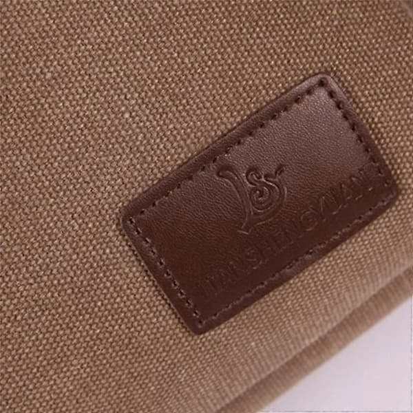 Udendørs Retro Canvas Rygsæk Kvinder Snøre Solid Farve Dobbelt Skuldertaske Khaki
