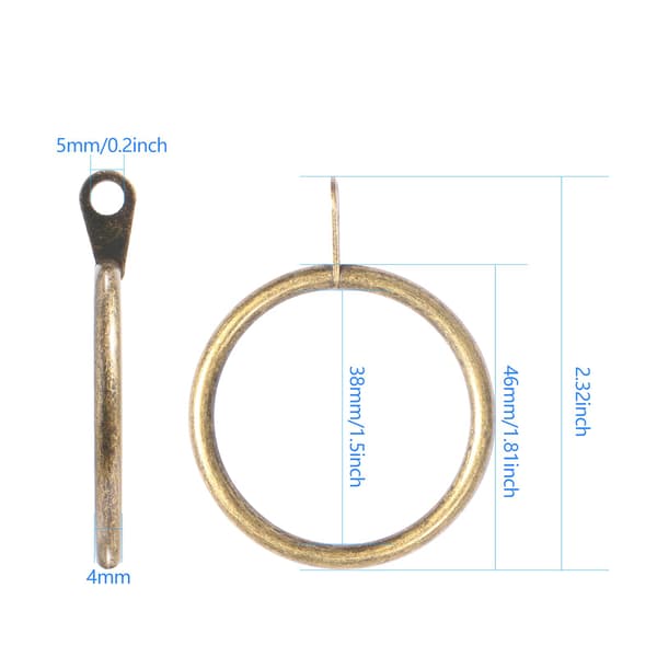 [RM] 50-pak metalgardinringe 38 mm indvendig diameter (messing)
