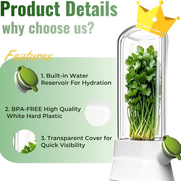 [RM]2-pack Refrigerator Fresh Herb Keeper and Vegetable Storage Container, BPA-Free Clear Acrylic Storage Box, Dishwasher Safe Herb Storage Box