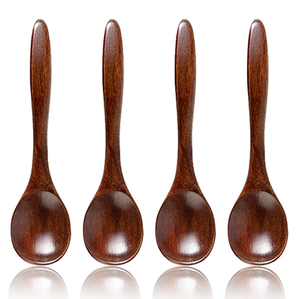 Träskedar, skedar Trä soppskedar set, 15cm
