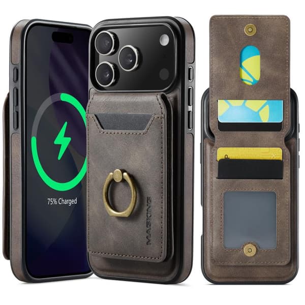 [RM]iPhone 17 Pro Case with MAGKING K1 MagSafe Detachable Wallet and RFID Kaffe