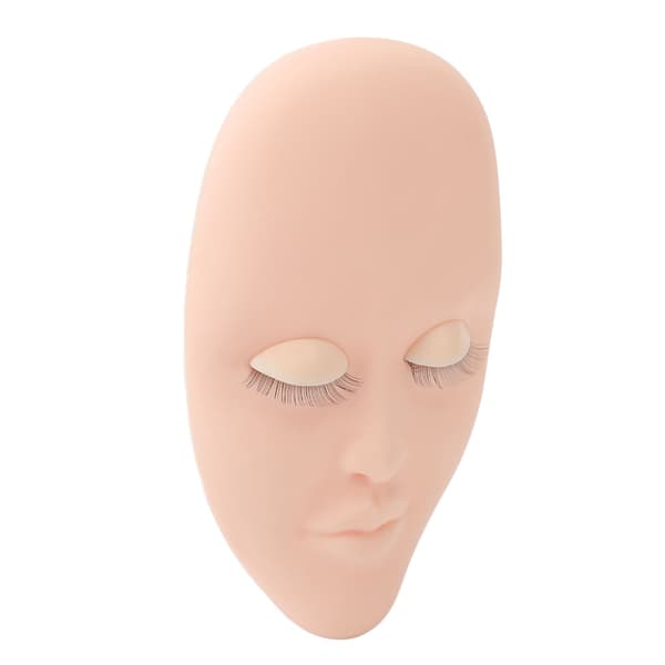 [RM] Eyelash Mannequin Eyelash Extension Practice Mannequin Head with 3 Pairs Replaceable Eyelids Single Layer Lashes Pink