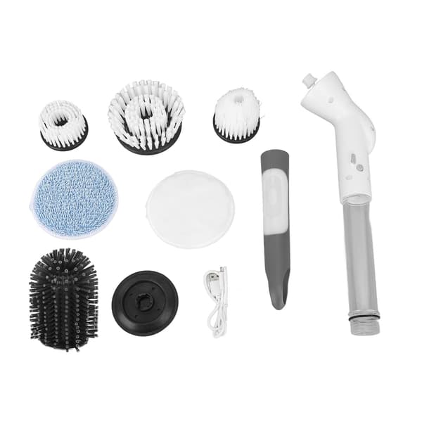 [RM]Electric cleaning brush with long handle, automatic rotating scrubber for shower, bathtub, tile floor
