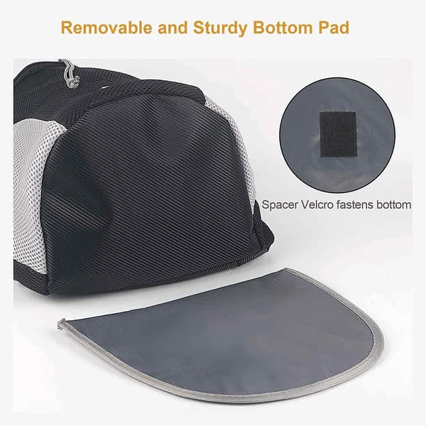 [RM] Dog Cat Carrier Backpack for Small Medium Pets Adjustable Head Out Front Breathable Bag Waterproof Bottom Backpack Black
