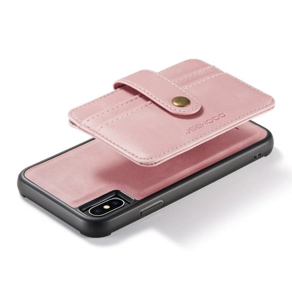 [RM]JEEHOOD Phone Case for iPhone XS Max Shockproof Wallet Pink