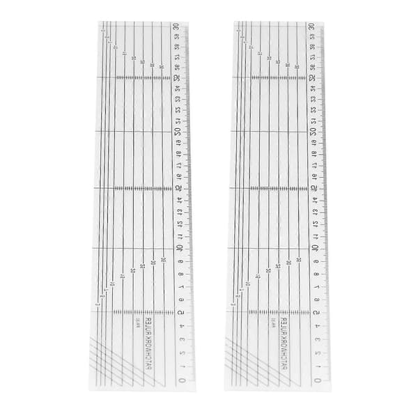 [RM]Durable Acrylic Patchwork Rulers - 2 Pcs Clear Scale Cutting Templates for Classroom and Office