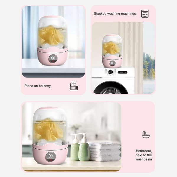 [RM]Portable Mini Washing Machine, Automatic Laundry Cleaner with Rechargeable Battery