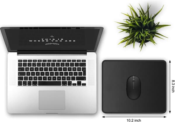 [RM]3-pack Mouse Pad with Stitched Edge, Comfortable Mouse Pads with Non-Slip Rubber Base, Mouse Pads for Computers Laptops Mouse 10.2x8.3x0.12 inch Black