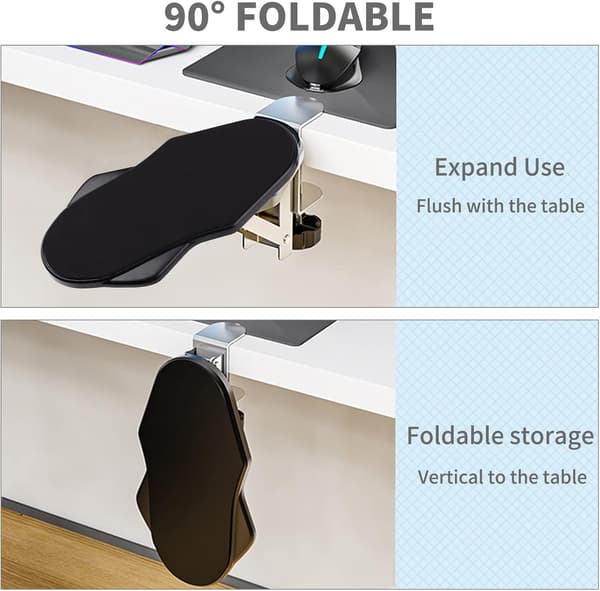 [RM]Ergonomisk armlæn til skrivebord, 180° roterbart håndledsstøtte, E