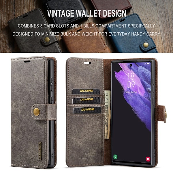 DG.MING Galaxy S24 Ultra 2-i-1 Magnet Skal / Fodral Grå 147
