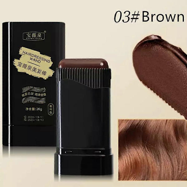 Sikker og praktisk kamhårfarve, vandtæt og svedafvisende hårfarvekam Dark brown