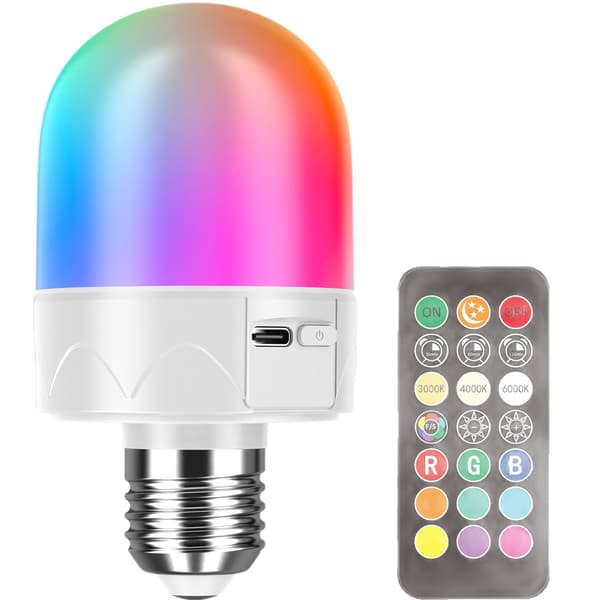 [RM]USB Rechargeable LED Lamp with Remote Control CCT+RGB+1800K Color Changing, Dimmable, Wireless Night Light