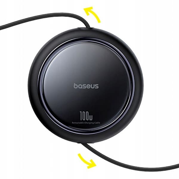[RM]Retrakabel 2x USB-C 100W Hurtiglading og Dataoverføring Baseus Svart Sort