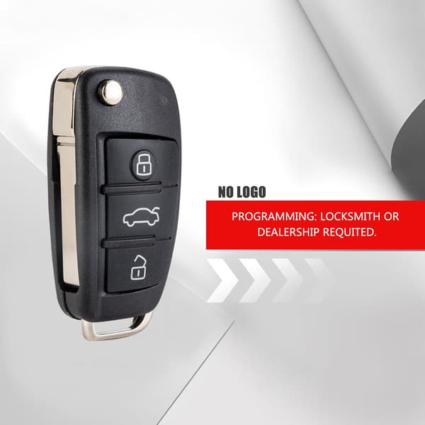 [RM] 4-Button Car Remote Key Replacement for Audi, Compatible with 2010-2014 A1, 2006-2010 TT, 2009-2010 R8 8X0837220D