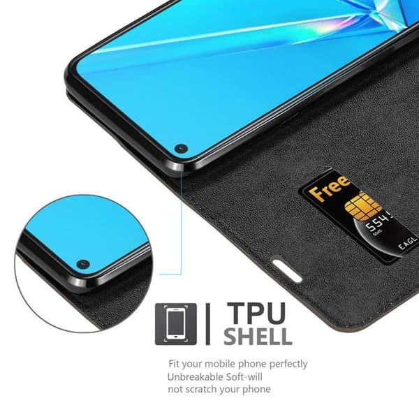 [RM]Case for Oppo A92 Case with flap in DARK BROWN Protective Wallet brun