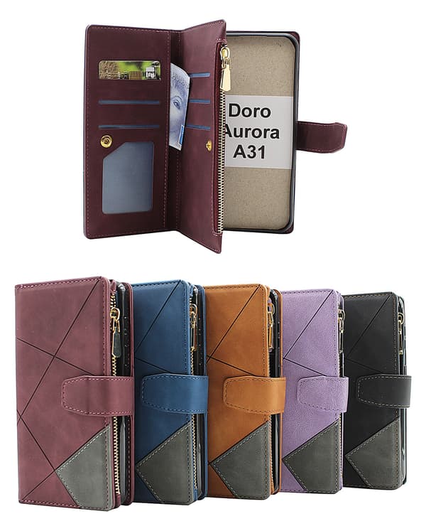 [RM]XL Doro Aurora A31 Lyx Plånboksfodral Svart