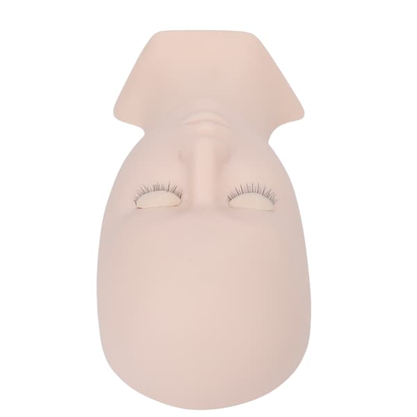 [RM]Silicone Makeup Massage Acupuncture Practice Head Model with Replaceable Eyelashes and Eyes Pink Eyelid