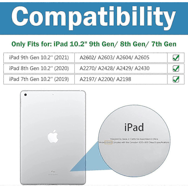 Procase Kotelo iPad Air 3:lle (10.5\" 2019), iPad Pro 2:lle (10.5\" 2017), A2123 A2152 A2153 A2154 A1701 A1709 A1852, Suojakotelo jalustatoiminnolla