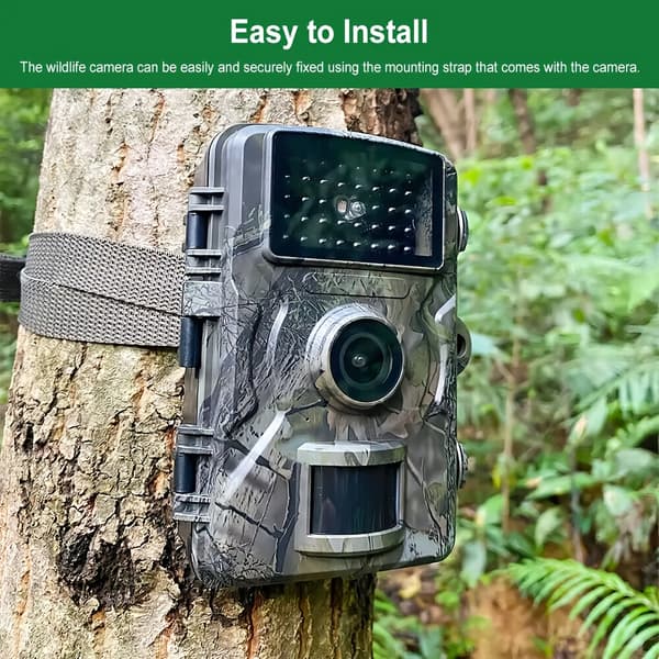 [RM]Hunting camera with night vision, high resolution, 0.8 second trigger speed, 120° wide angle, outdoor ca Olivengrøn (med stropper)