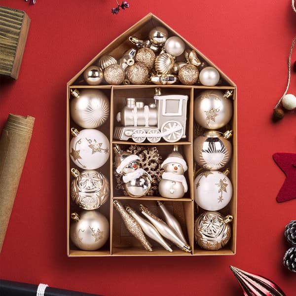 [RM]70 Pcs. Plastic Christmas Tree Balls, Unbreakable, Christmas Tree Hanging DXGHC