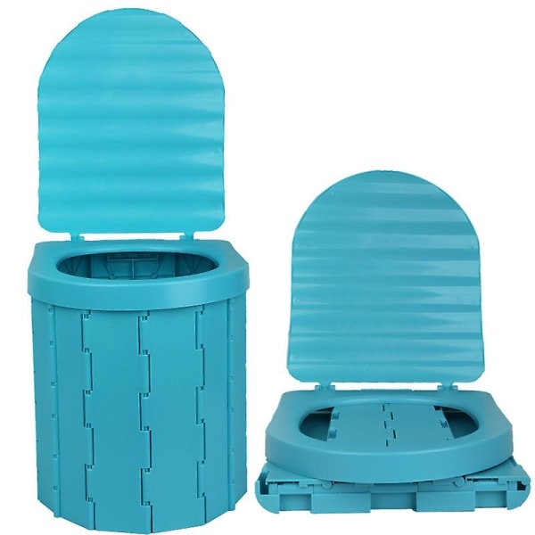 Kannettava WC, yhteensopiva retkeilyn kanssa, kokoontaitettava WC kannella, vedenpitävä kannettava WC, auto, asuntovaunu, teltta-WC, ämpäri-WC, harmaa Grey