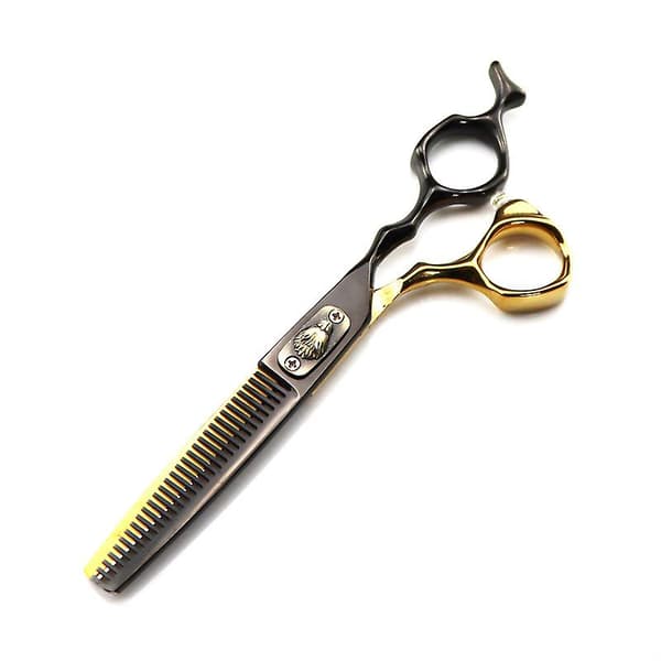 [RM]Black and Gold High-Quality Wolf Head Bench Handle Barber Scissors Hair Cutting Scissors Flat Scissors Bangs Scissors Thinning Scissors