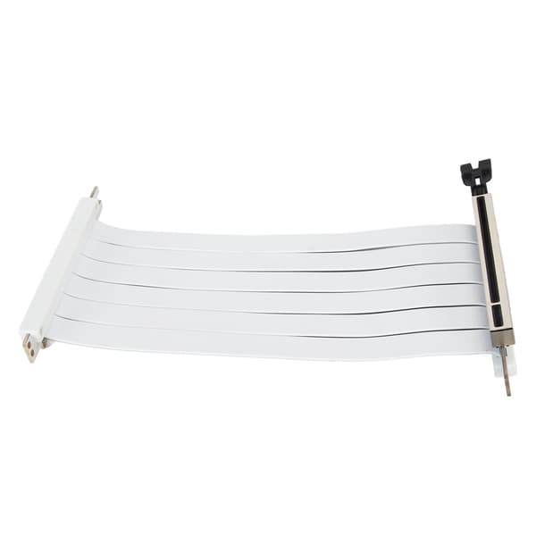[RM]PCIe 3.0 X16 Riser Cable 180 Degree Flexible GPU Extension Cable High Speed Dual Reverse Connector 40cm White