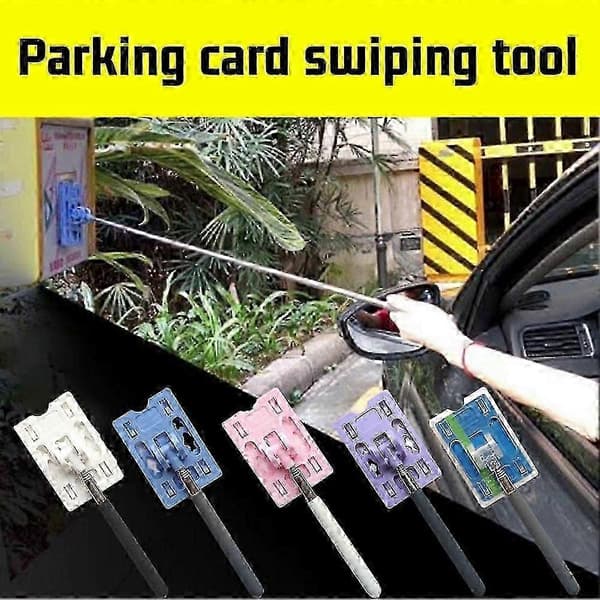 [RM][LCS] Telescopic Pole Card Holder Toll Swiping Stick Parking Through Pole Car Tool - POP White