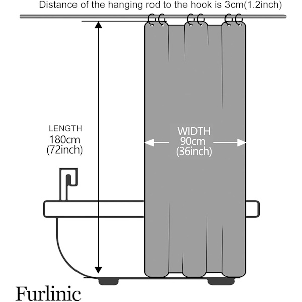 [RM]Light Blue Gradient Shower Curtain Mildew Resistant Machine Washable