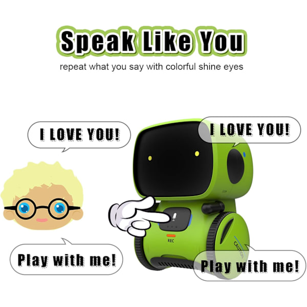 [RM]Kids Robot Toy, Interactive Voice Controlled Touch Sensor Smart Robotics with Singing, Dancing, Repeating, Speech Recognition and Recording