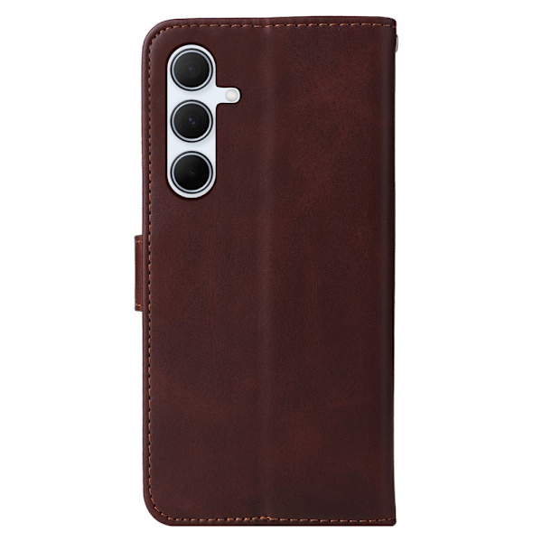 SKALO Samsung A56 5G PU Läder Plånboksfodral - Fler Färger Brown Brun