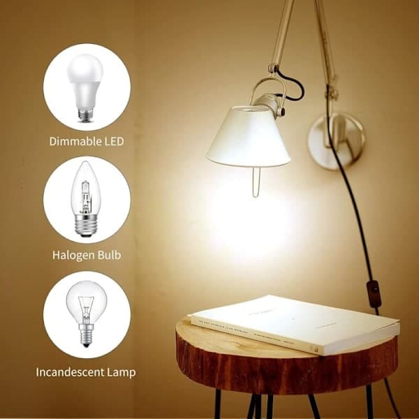 [RM] Dimmable Dimmer Switch 1W-150W LED Dimmable Bulbs On/Off AC220-240V Inline/Intermediate 1W Silent (Wire Loop with Rotary Control)