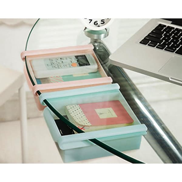 [RM] Refrigerator Organizer, Space-Saving Shelf with Safe ABS Plastic, Multiple Uses for Kitchen and Wardrobes, Blue