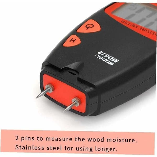 [RM]Wood Moisture Meter with LCD Display - Portable Moisture Detector for Woodworking and Building Materials