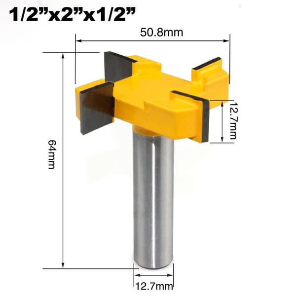 [RM] Planer Bit, 12.7 mm Shank Router Bit, Planer Router Bit, Flat Router Bit, Wood Router Bit, T-Shaped Router Bit, for Surface Woodworking B