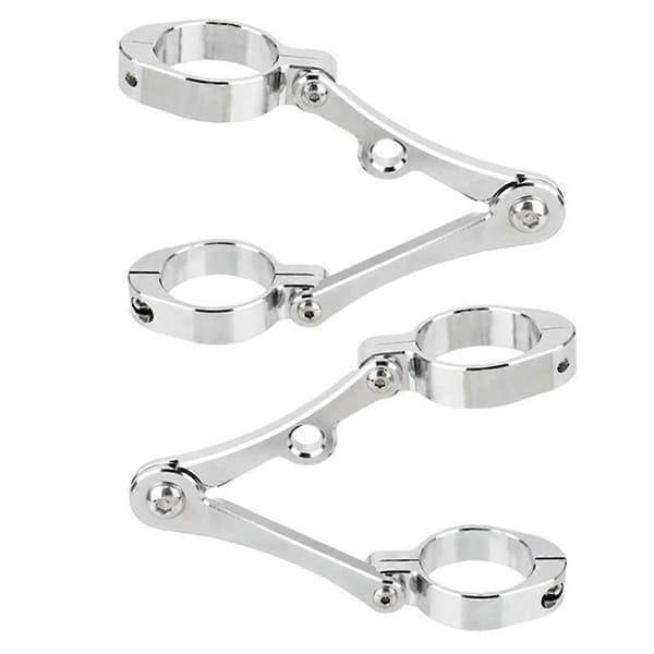 [RM]Motorcycle Universal Headlight Bracket Mounting Clamp Silver