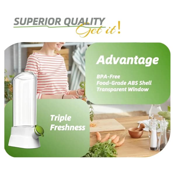 [RM]2-pack Refrigerator Fresh Herb Keeper and Vegetable Storage Container, BPA-Free Clear Acrylic Storage Box, Dishwasher Safe Herb Storage Box