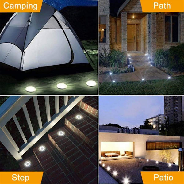 [RM]Solar Light Outdoor, Solar Garden Light 4-pack 8 LED