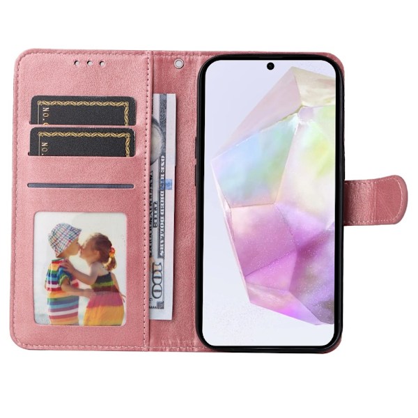 SKALO Samsung A56 5G PU Läder Plånboksfodral - Fler Färger Pink Rosa